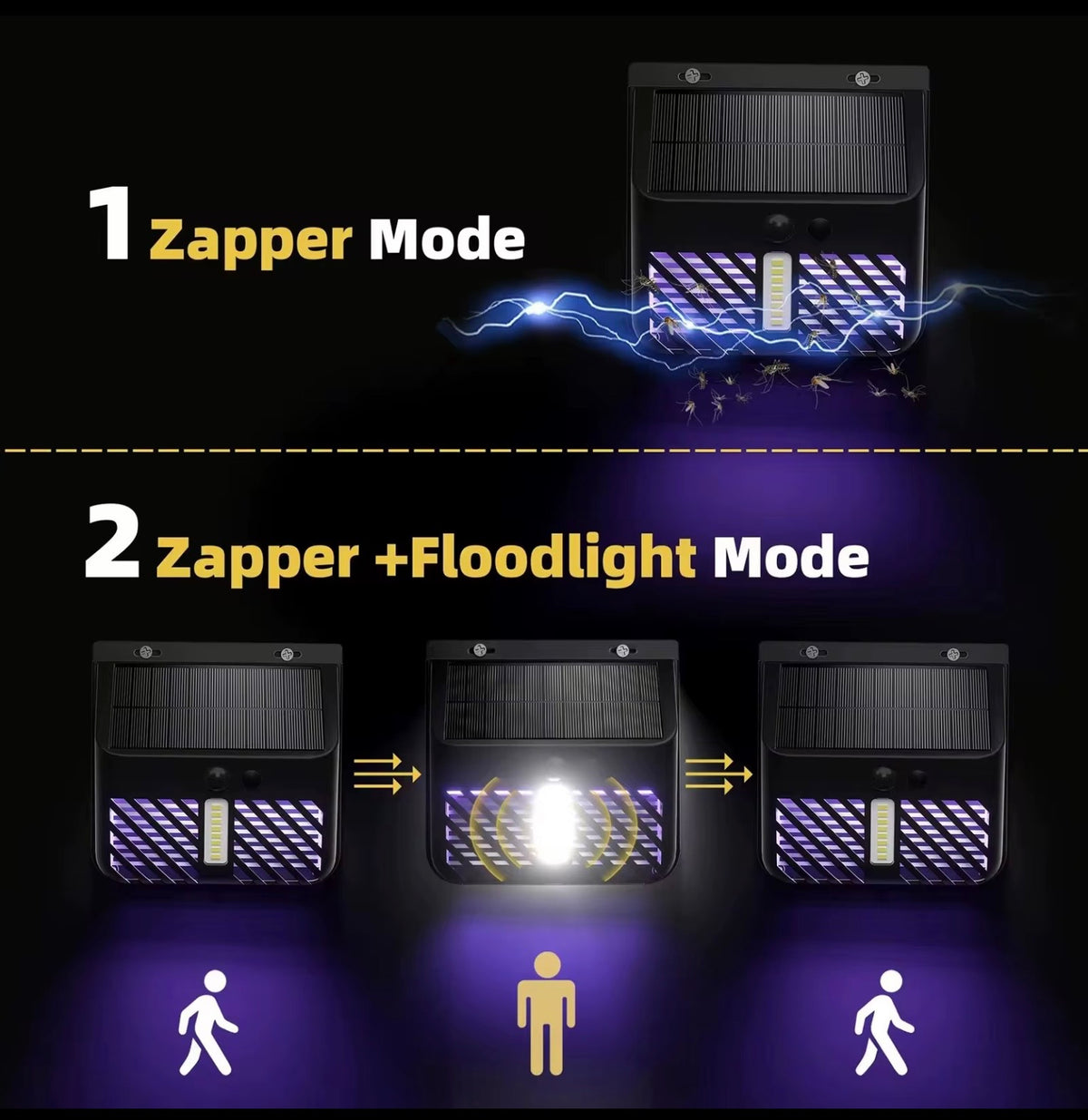 SOLAR FLOODLIGHT WITH BUILT IN BUG ZAPPER