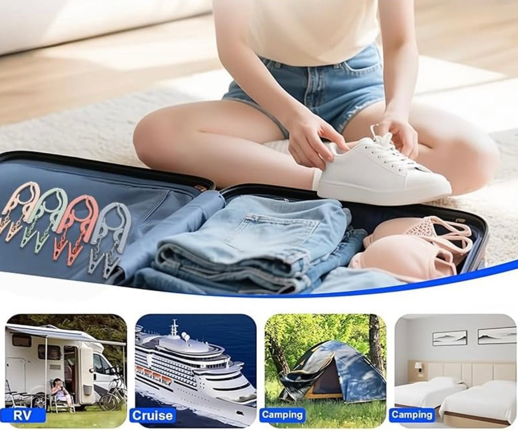 FOLDING CLOTHES HANGERS INCORPORATING CLOTHES PEGS