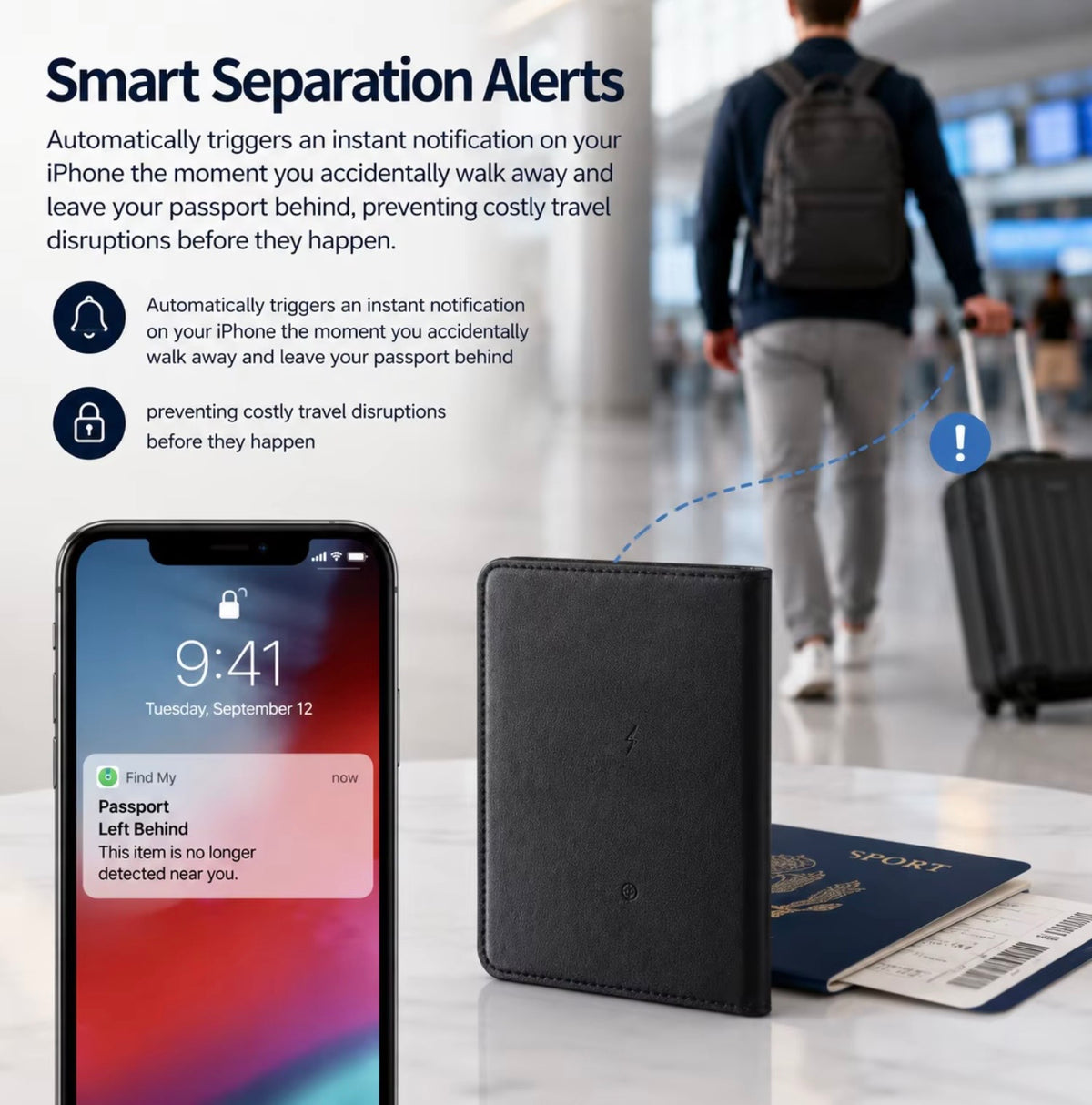 SMART PASSPORT WALLET - INBUILT TRACKER