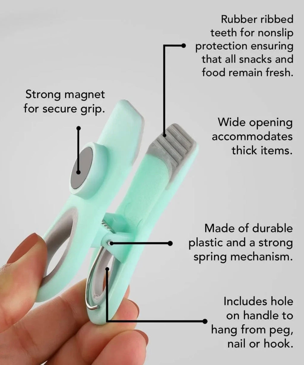 MAGNETIC BAG SEALING CLIPS - 6 COLOURS AVAILABLE