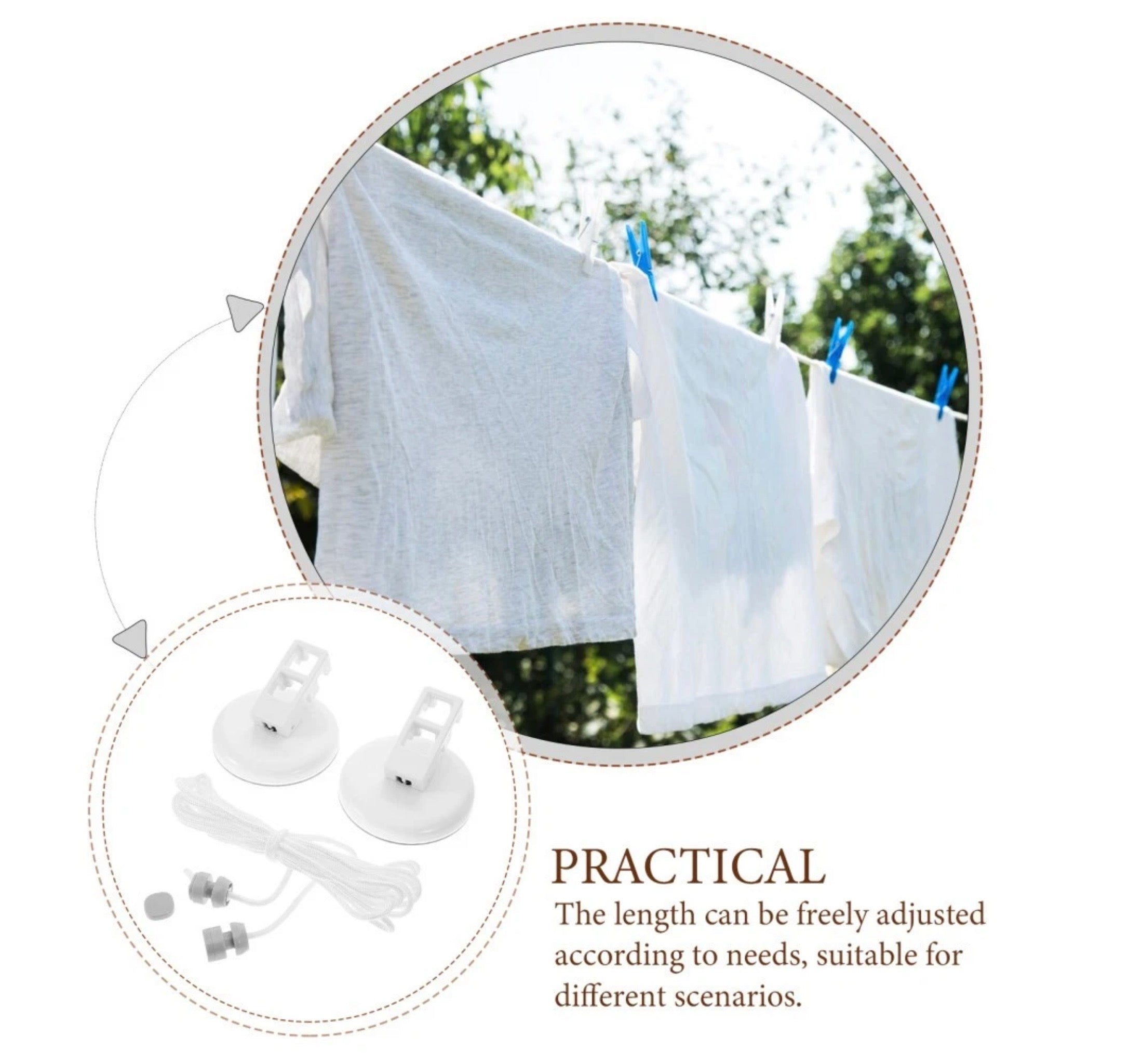 POWERFUL 5 METRE LONG SUCTION CLOTHESLINE