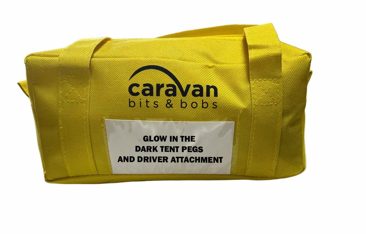 GLOW IN THE DARK CAMPING PEGS IN STURDY QUALITY STORAGE BAG