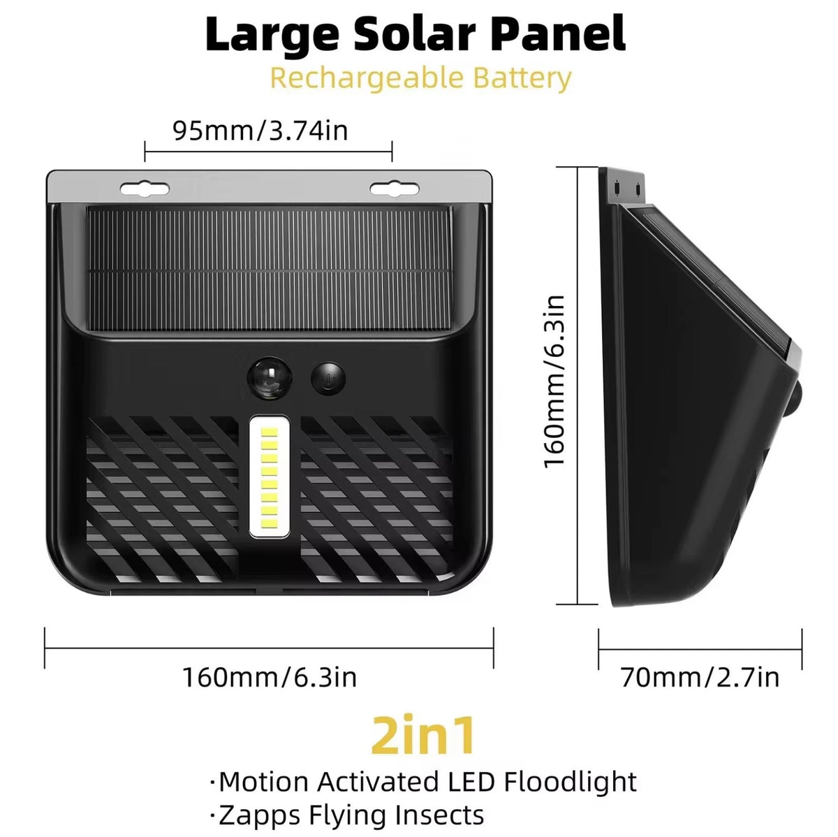 SOLAR FLOODLIGHT WITH BUILT IN BUG ZAPPER