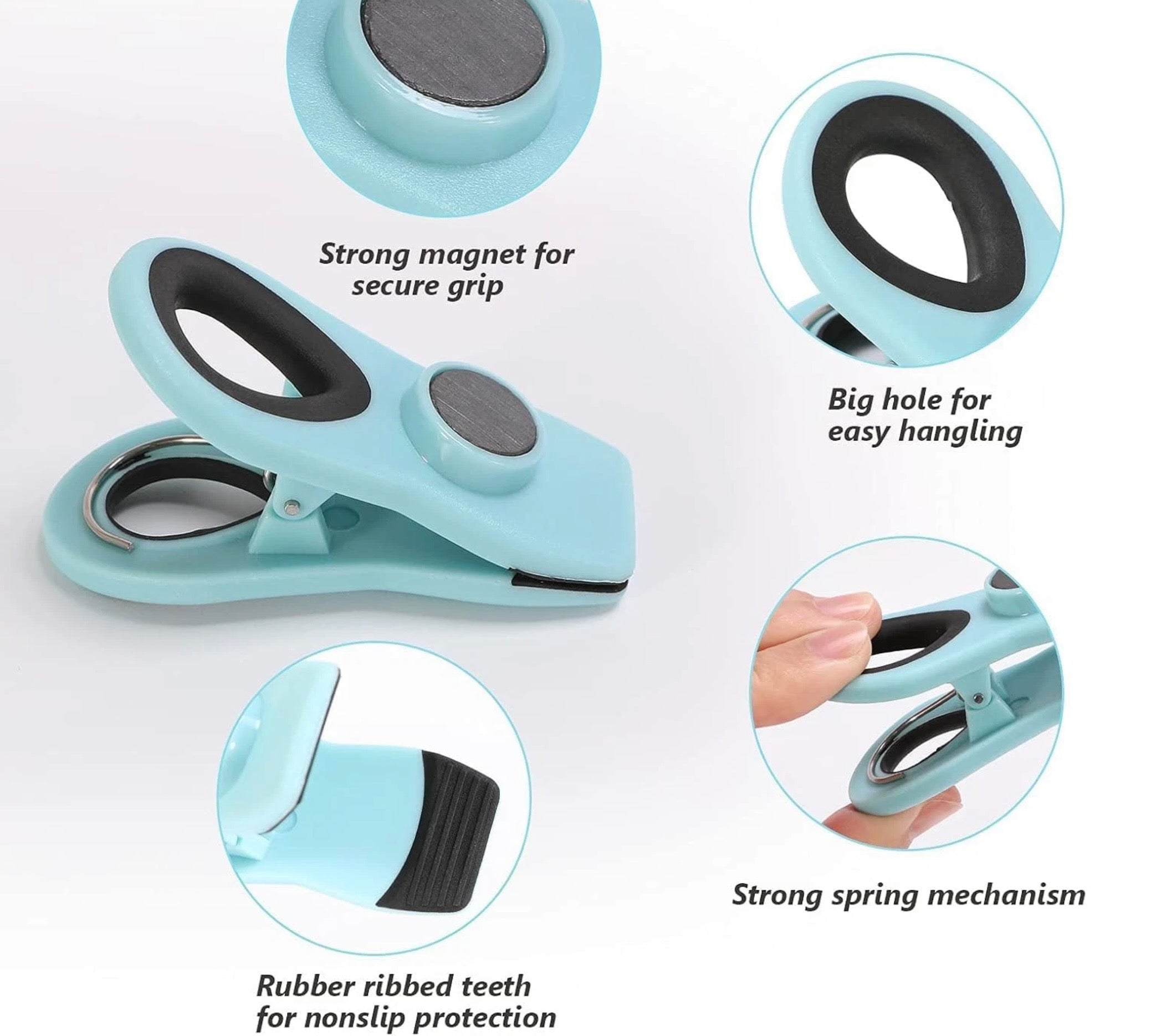 MAGNETIC BAG SEALING CLIPS - 6 COLOURS AVAILABLE