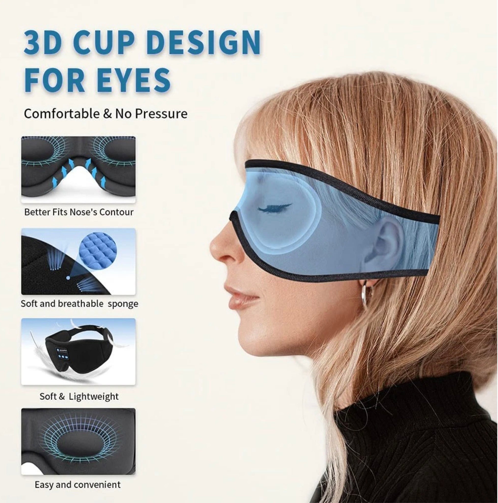 TRAVEL EYEMASK WITH STEREO BLUETOOTH SOUND