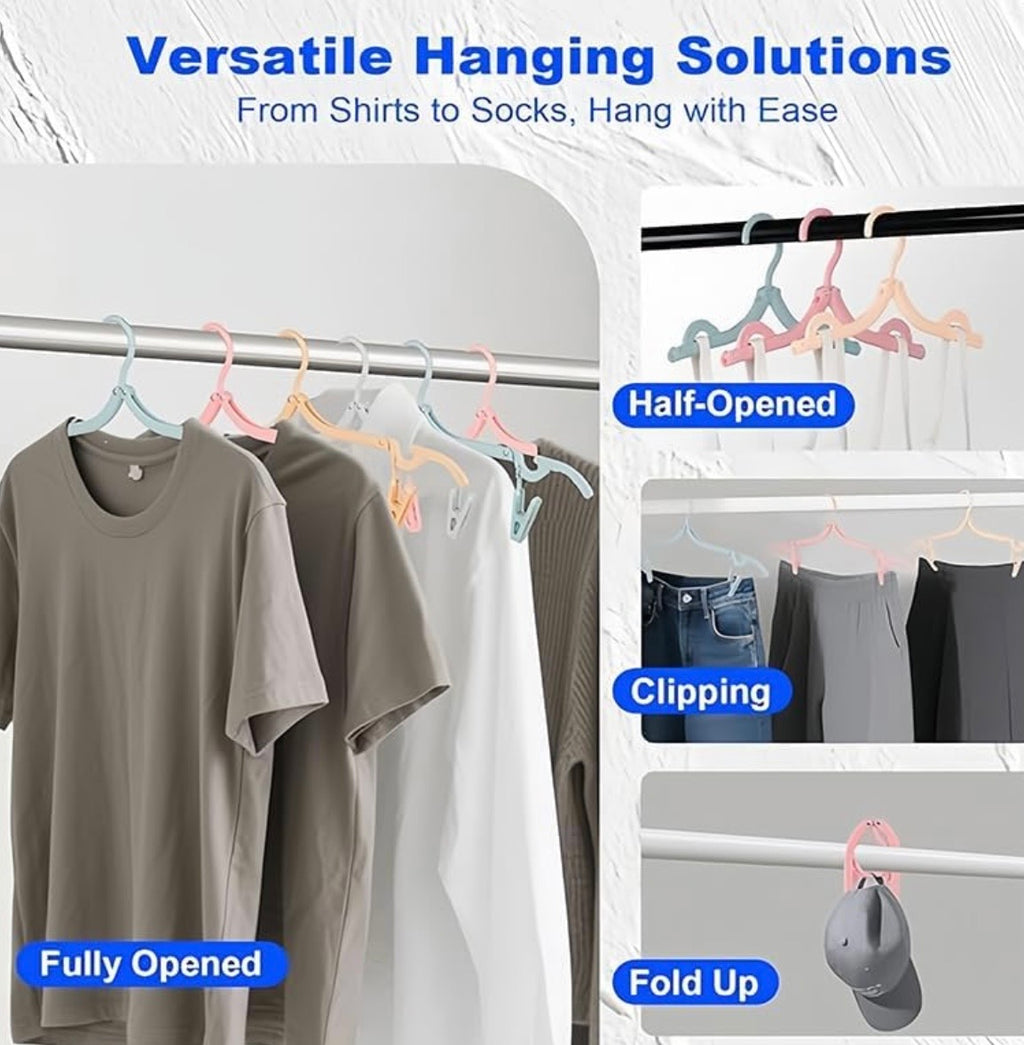 FOLDING CLOTHES HANGERS INCORPORATING CLOTHES PEGS