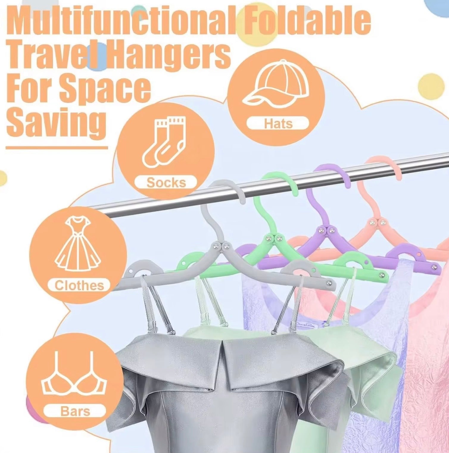 FOLDING CLOTHES HANGERS INCORPORATING CLOTHES PEGS