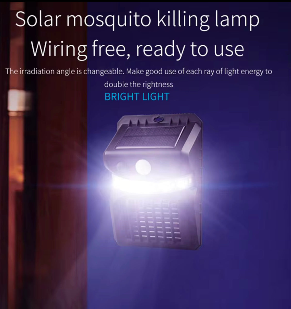 SOLAR POWERED CARAVAN/RV LIGHT/MOZZIE/ZAPPER ATTACHES TO AWNING STRAP PREVENTS ACCIDENTAL AWNING OPENING IN TRANSIT.