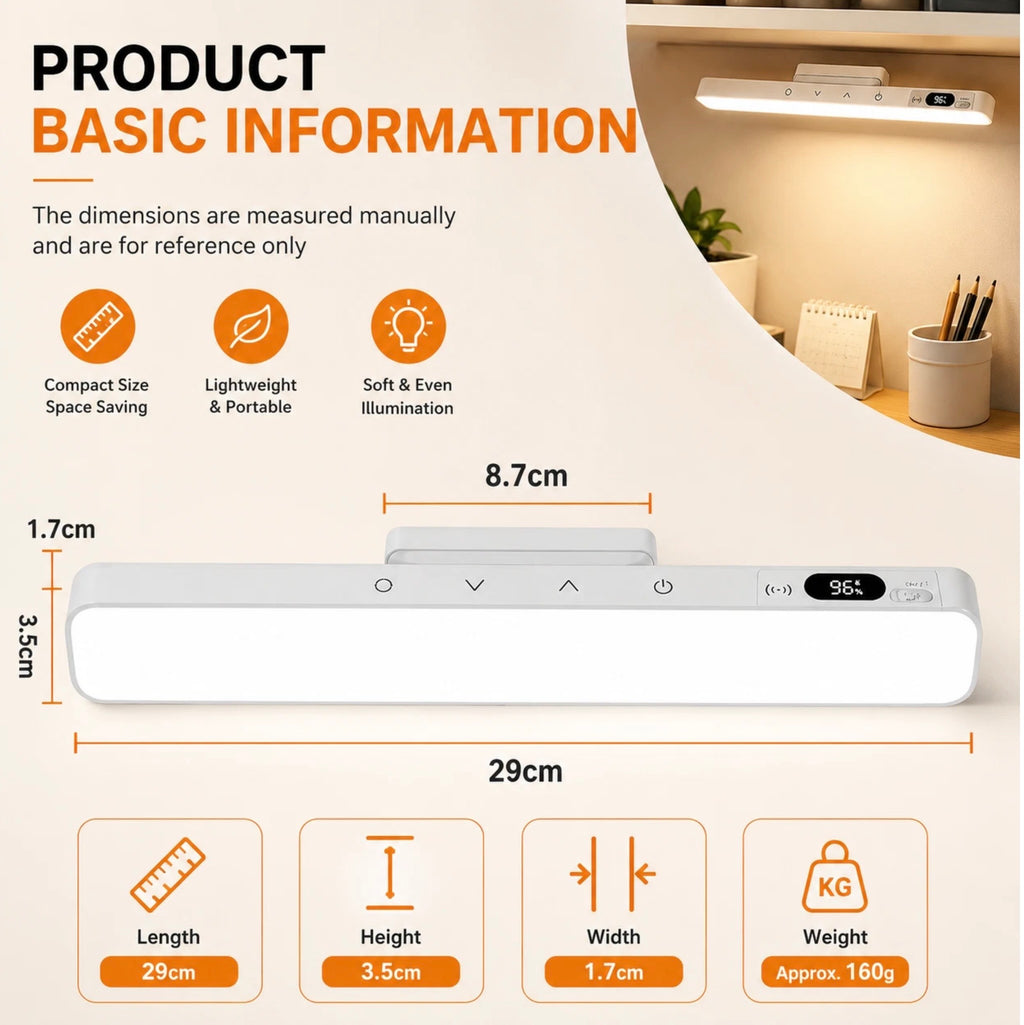 6000K RECHARGEABLE REMOTE CONTROL DIMMABLE STRIP LIGHT