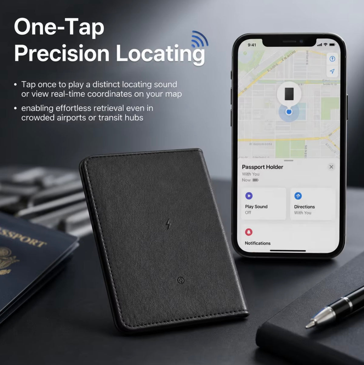 SMART PASSPORT WALLET - INBUILT TRACKER