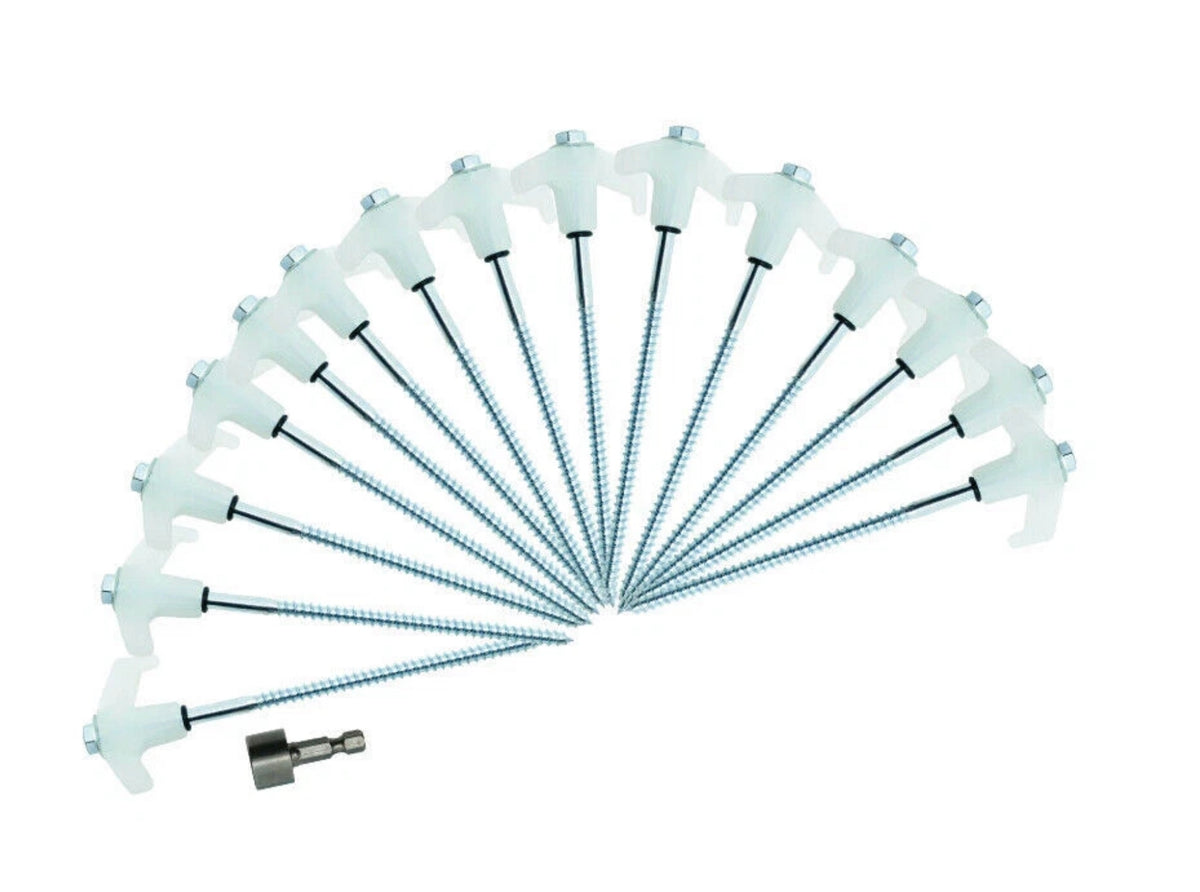 GLOW IN THE DARK CAMPING PEGS IN STURDY QUALITY STORAGE BAG