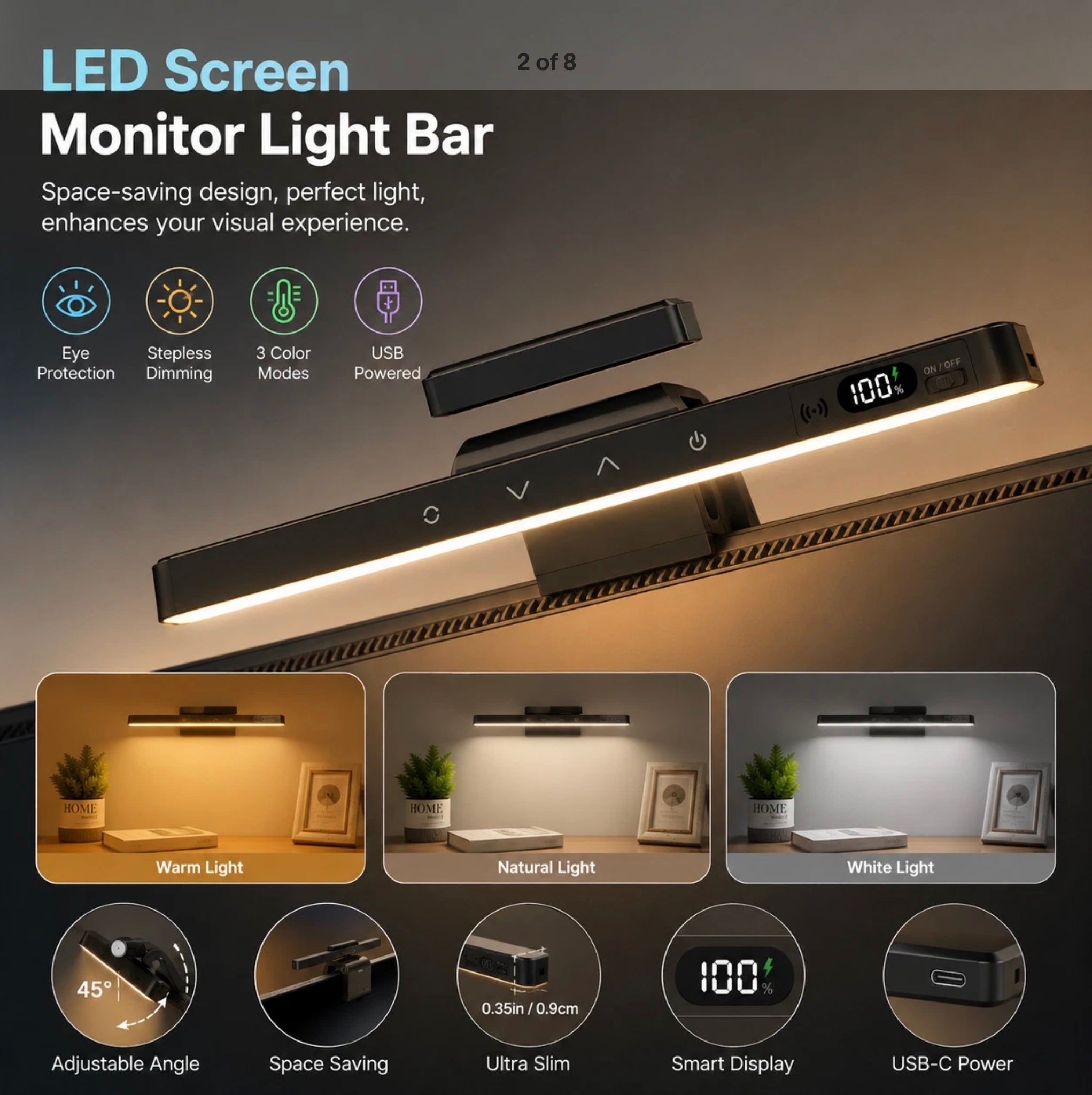 6000K RECHARGEABLE REMOTE CONTROL DIMMABLE STRIP LIGHT