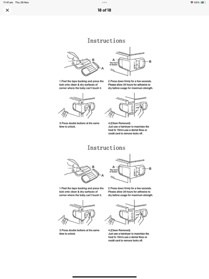Self Adhesive Door/Drawer Safety Lock