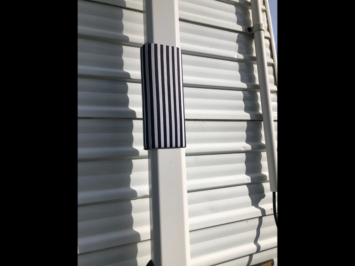 NEW Black and White  Neoprene/Velcr Arm Tie Downs  (Set of 2)