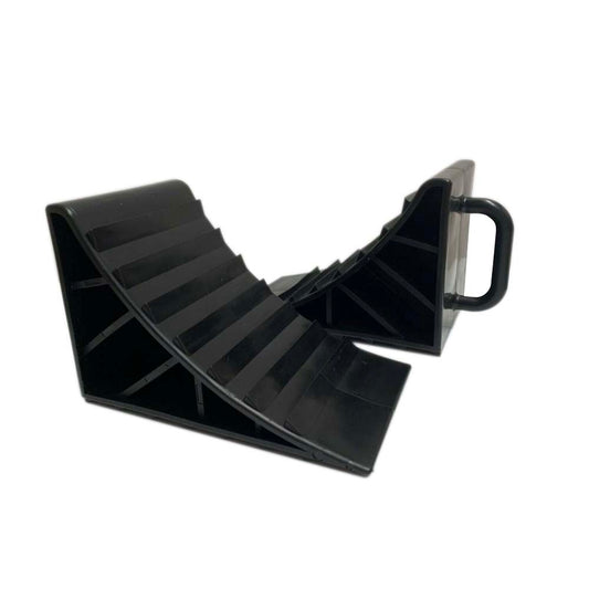 Caravan Wheel Chocks - Heavy Duty - with handles - black colour - set of 2